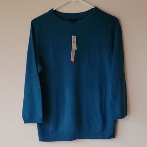 Talbots Women's Teal Crewneck Sweater